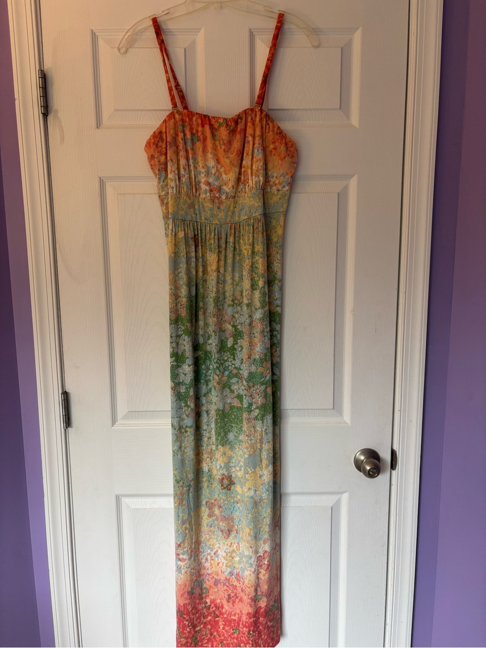 Soma Floral Ombre Maxi Dress — Coral, Green, Blue